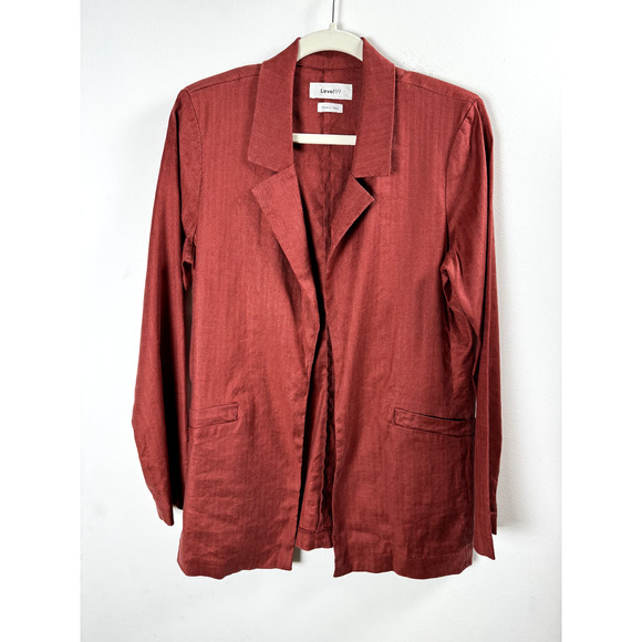 Level 99 Linen Blend Modern Minimalist Office Career Wear Academia Blazer M - Picture 1 of 7